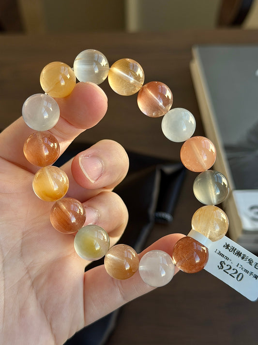 冰淇淋彩兔毛水晶