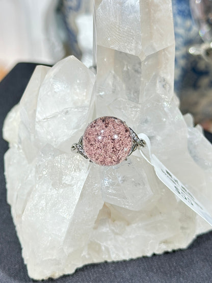 Purple Pink Ghost Crystal S925 Silver Ring