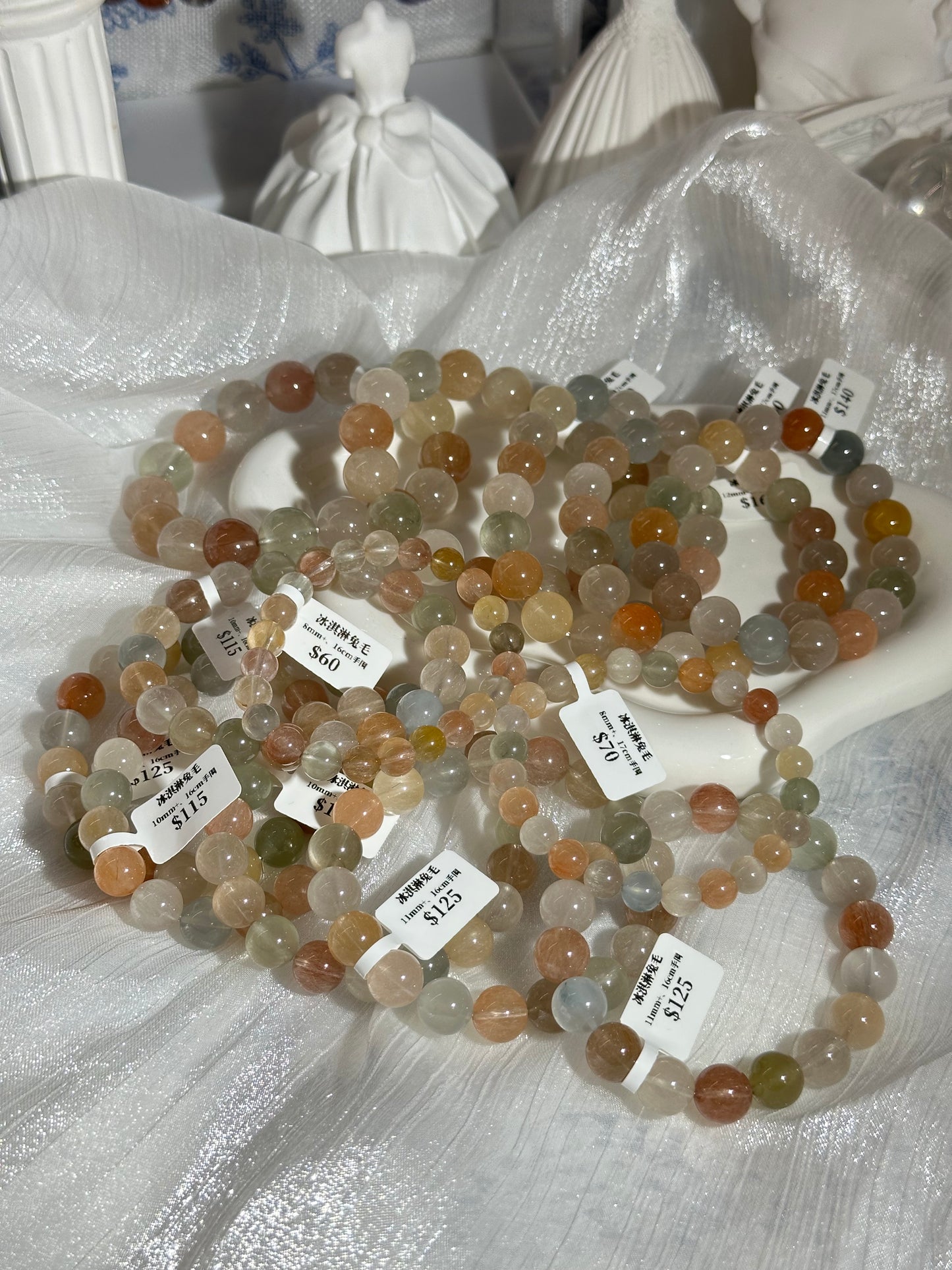 Ice cream colored rabbit fur crystal