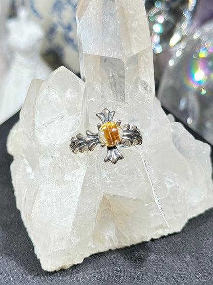 铜发晶S925银戒指