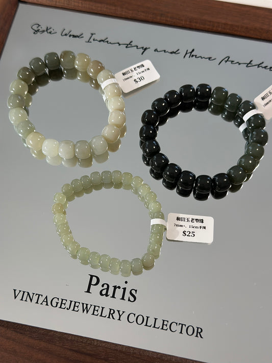 Qingshui Hetian jade old type beads