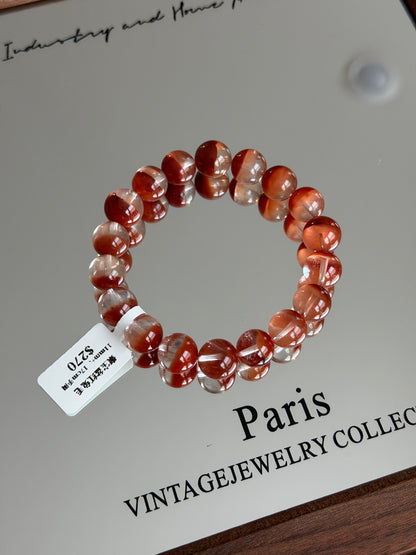 聚宝盆红兔毛水晶