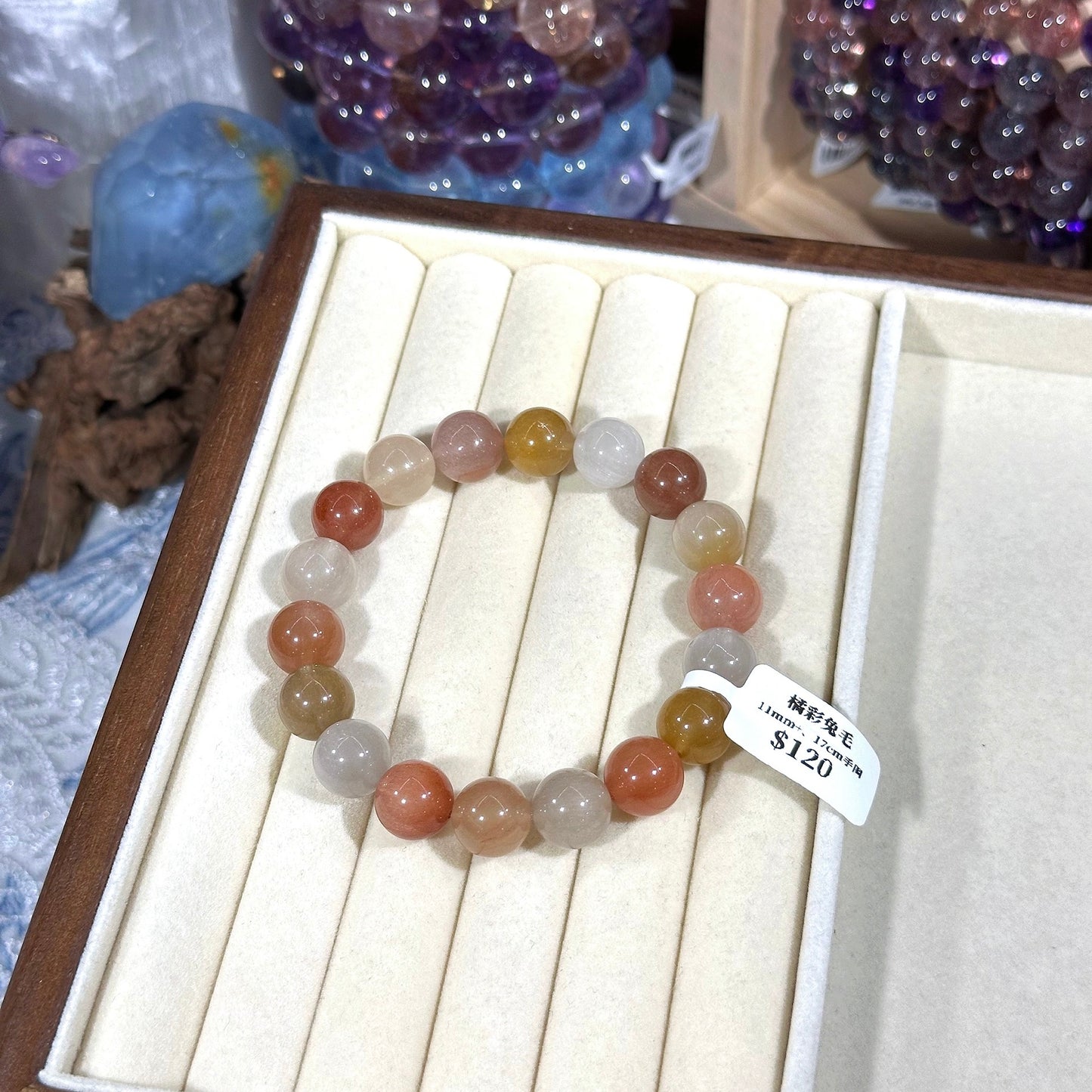 Orange rabbit fur crystal