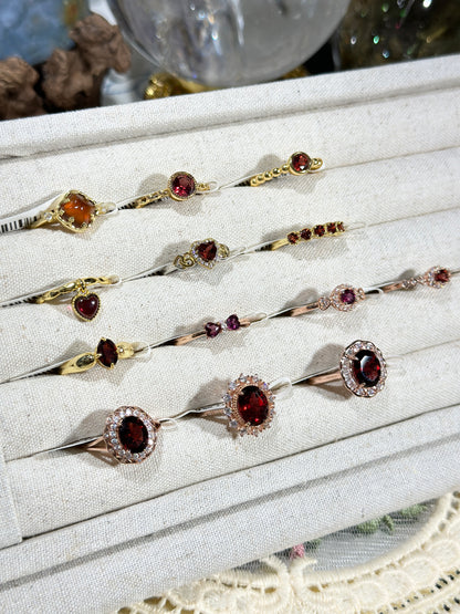 Garnet Ring S925 Silver