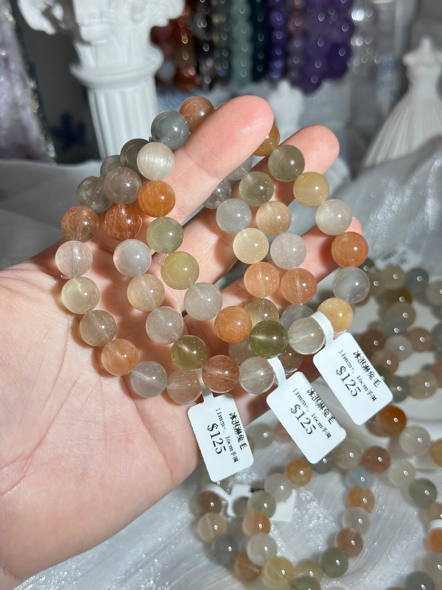 Ice cream colored rabbit fur crystal