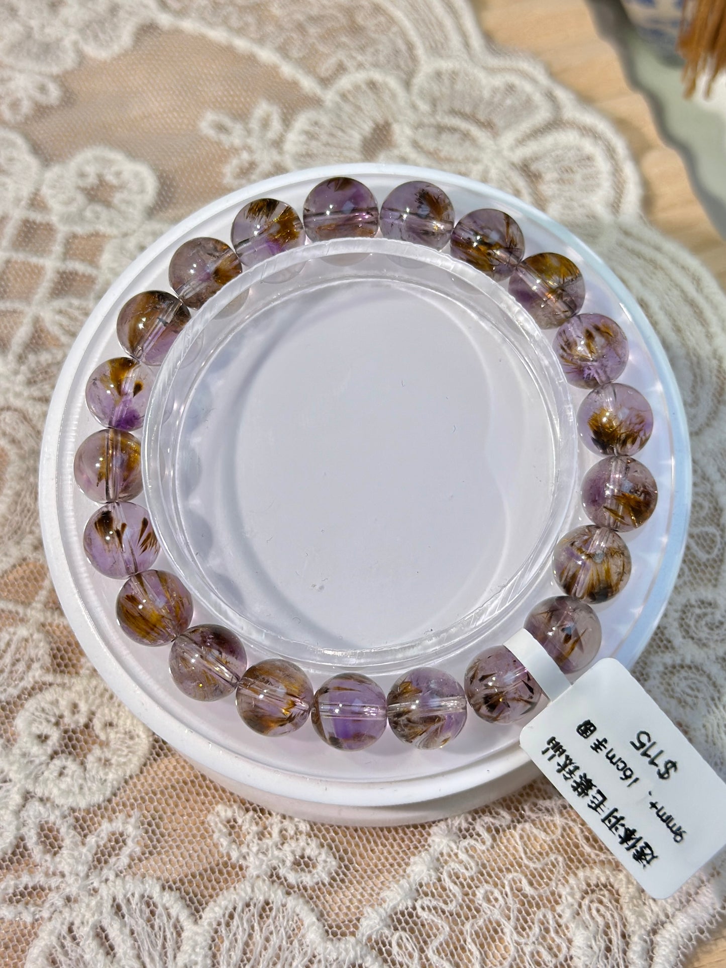 Transparent Feather Purple Titanium Crystal