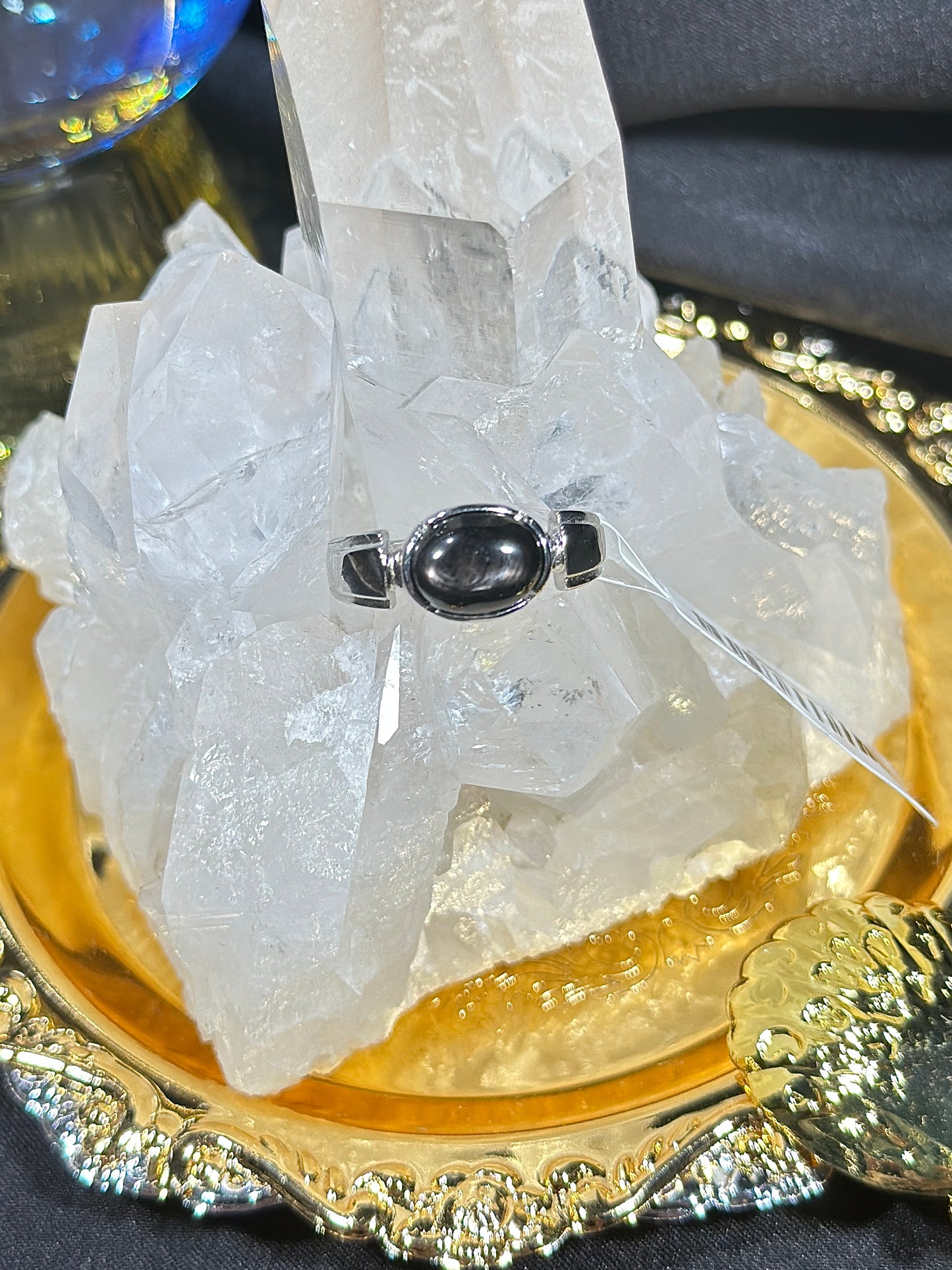 Gold Luck Stone S925 Silver Ring-2