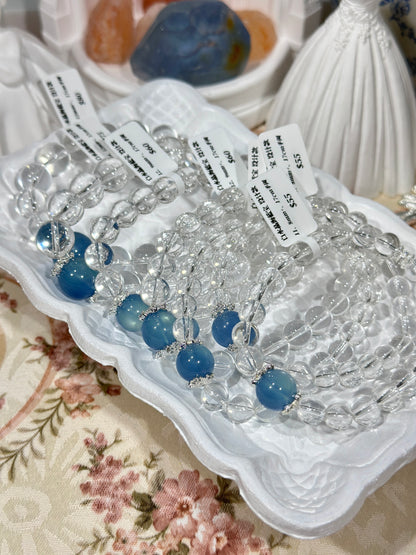White crystal aquamarine design