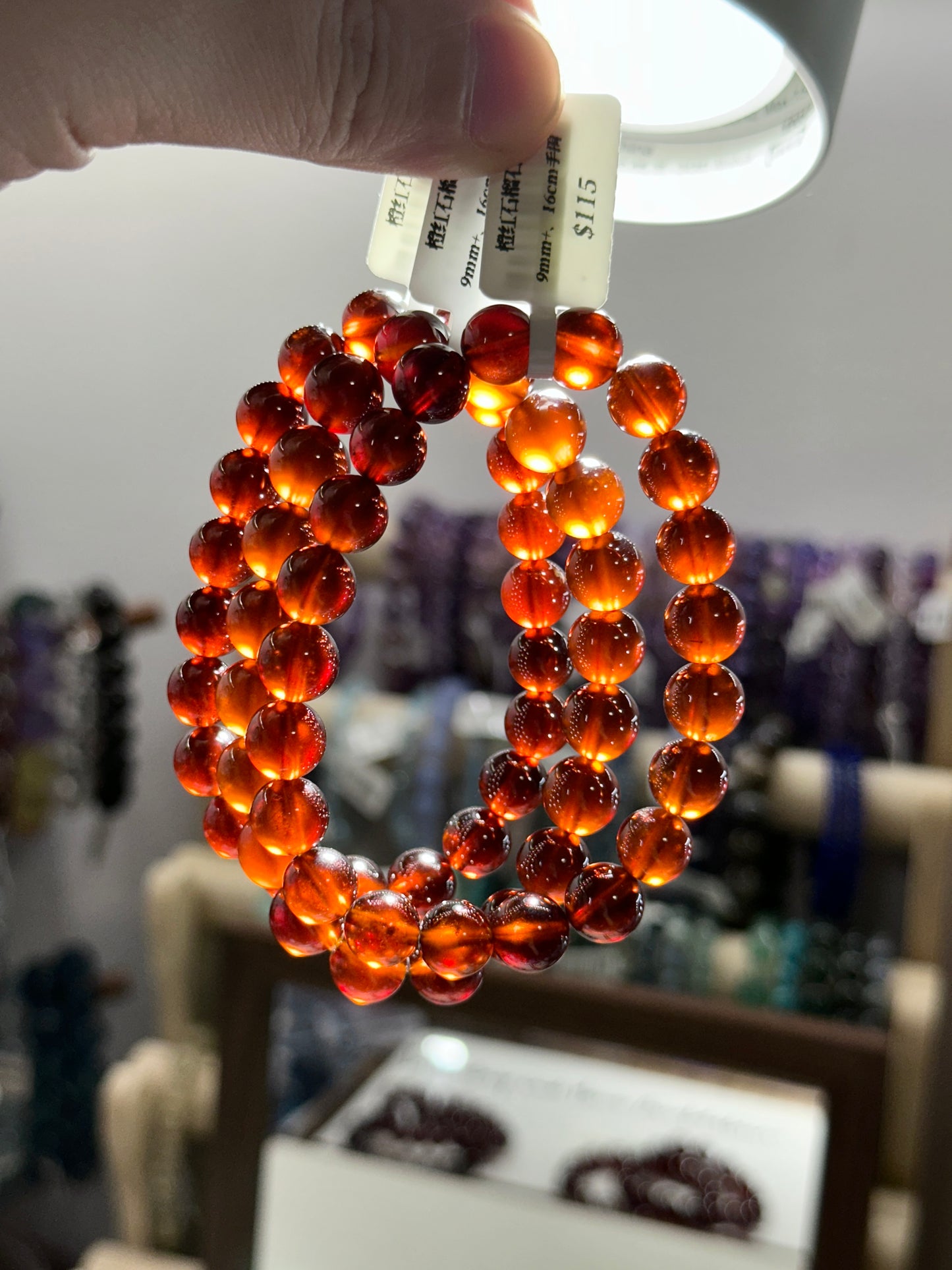 Orange-red garnet