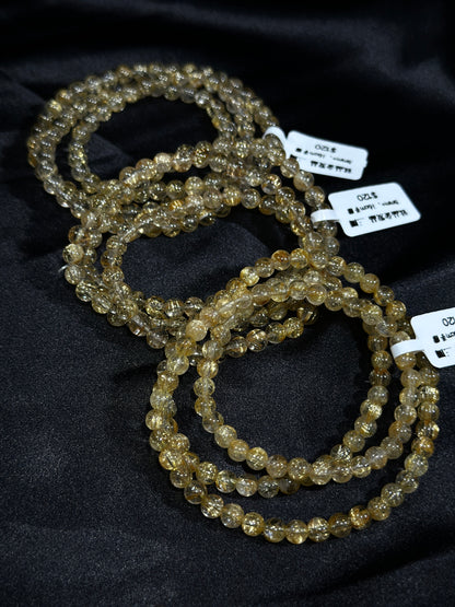 Titanium crystal golden rutilated crystal three circles