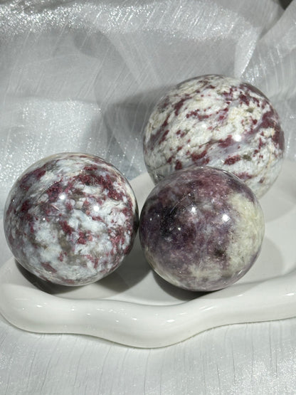Plum Blossom Tourmaline Crystal Ball