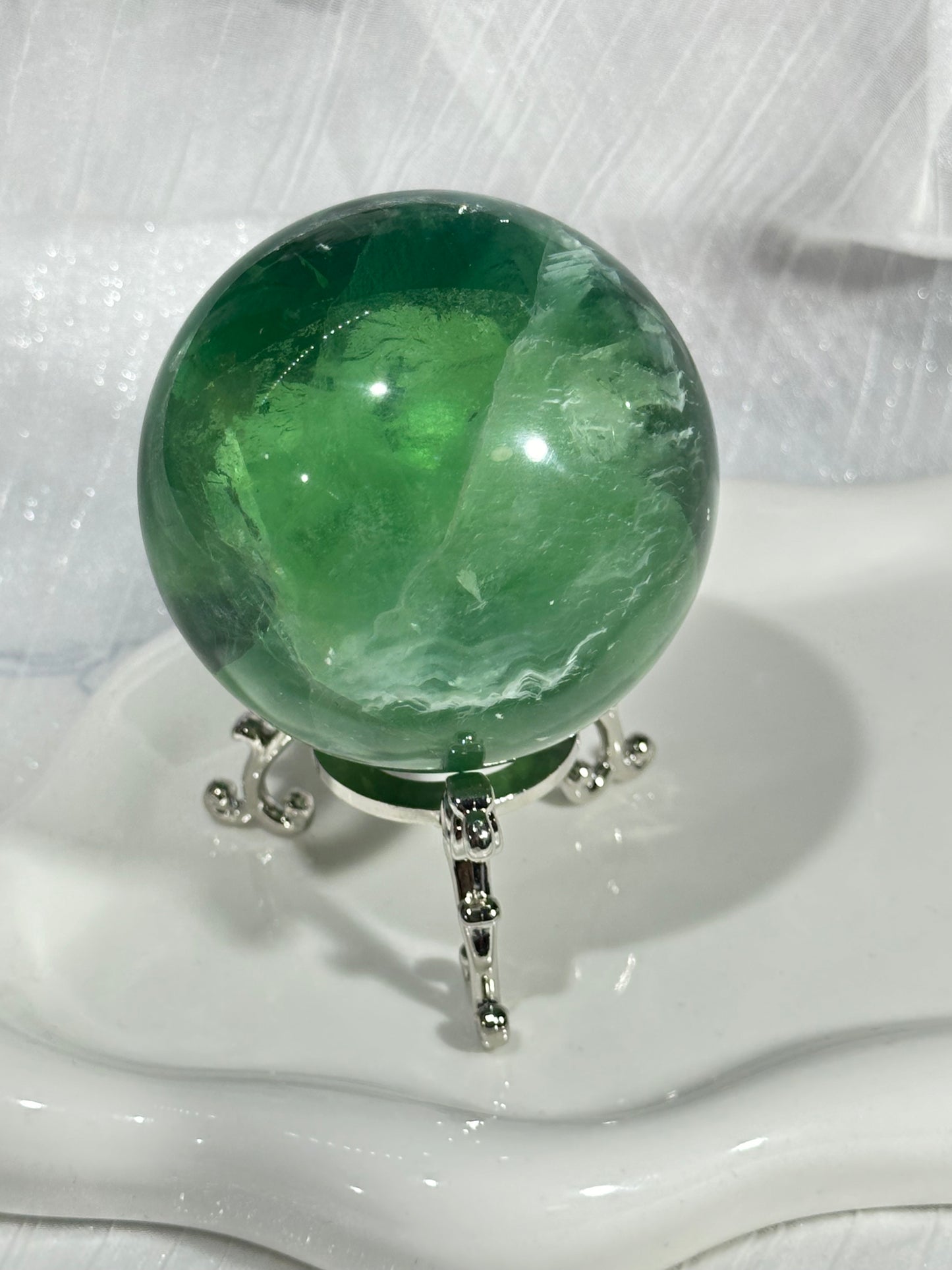 Green Fluorite Crystal Ball