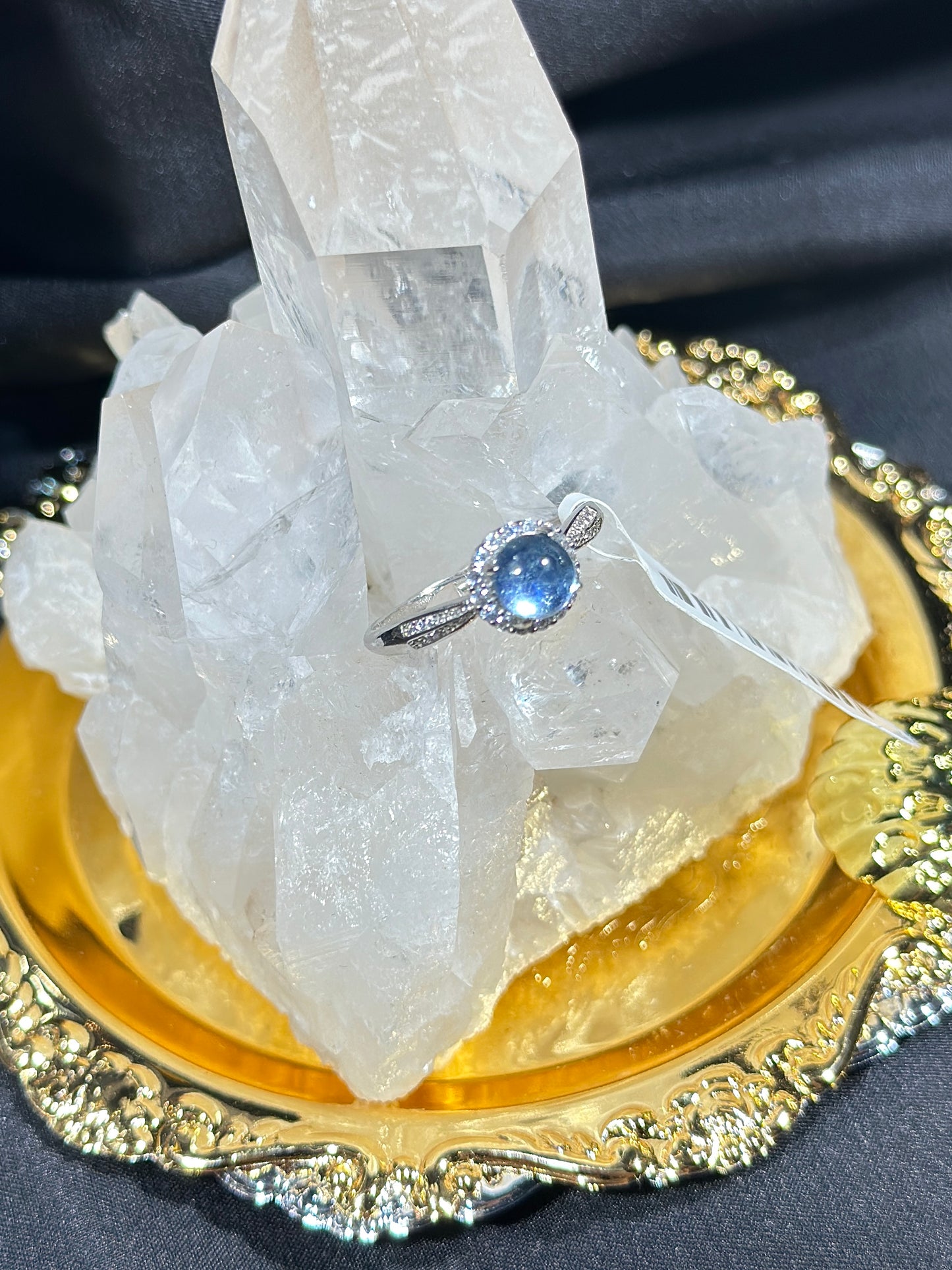 Aquamarine S925 silver ring-2