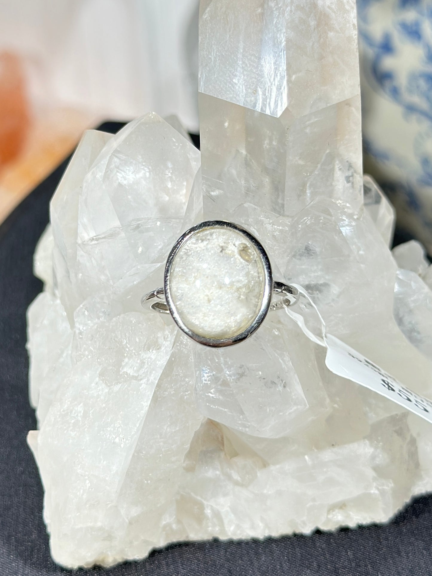 White Ghost Crystal S925 Silver Ring