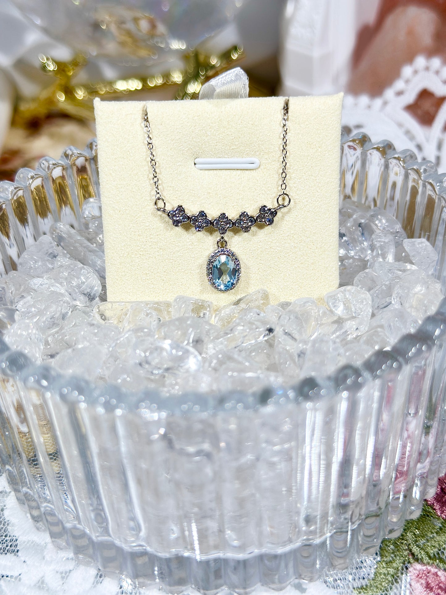 Aquamarine necklace S925 silver