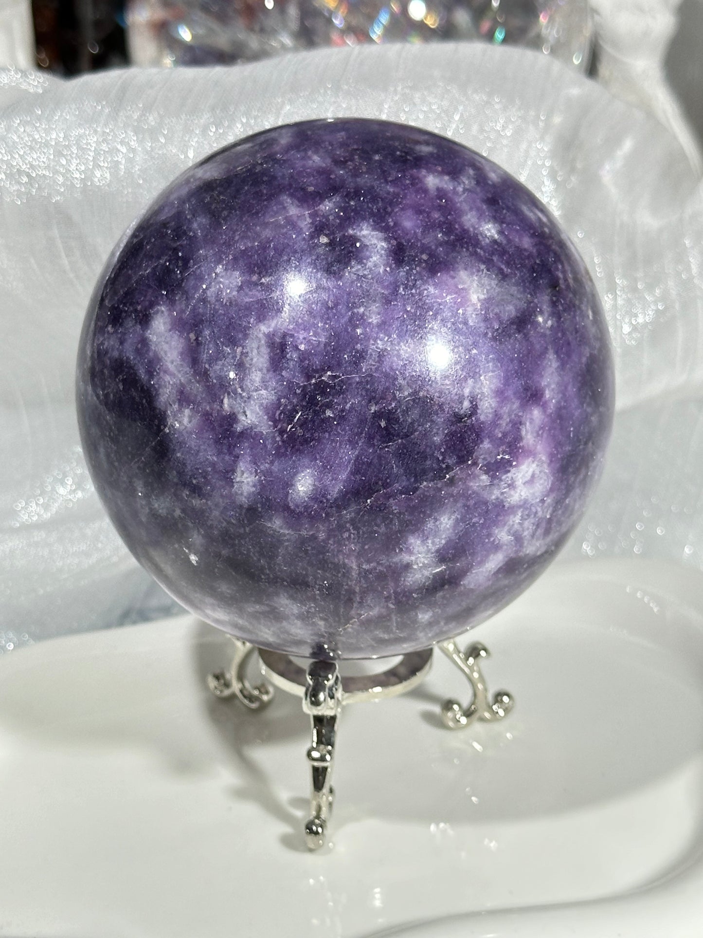 Plum Blossom Tourmaline Crystal Ball