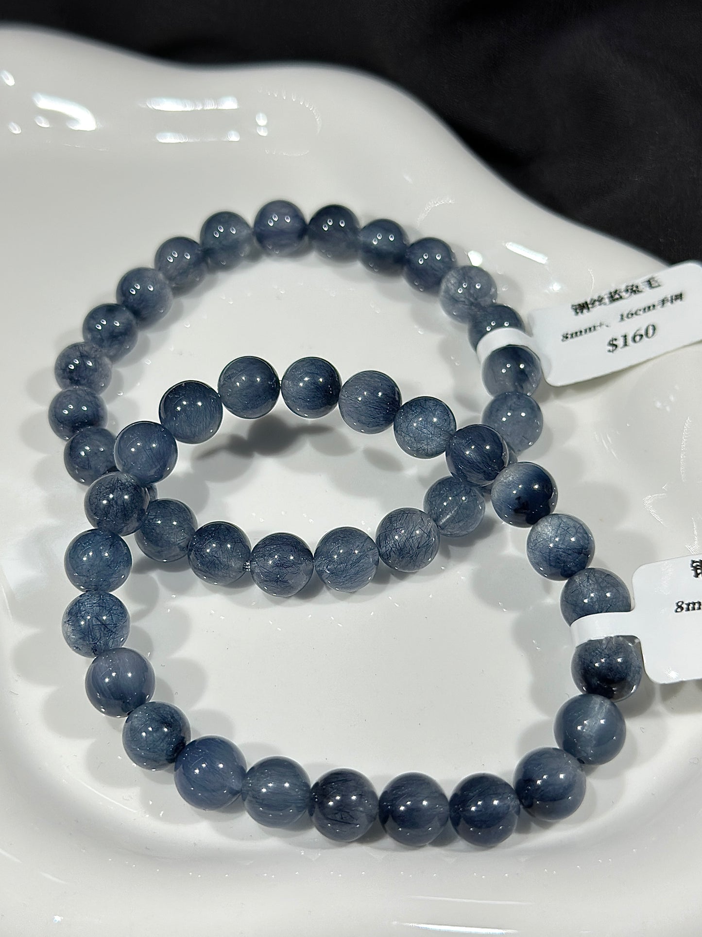 Steel wire blue rabbit fur crystal