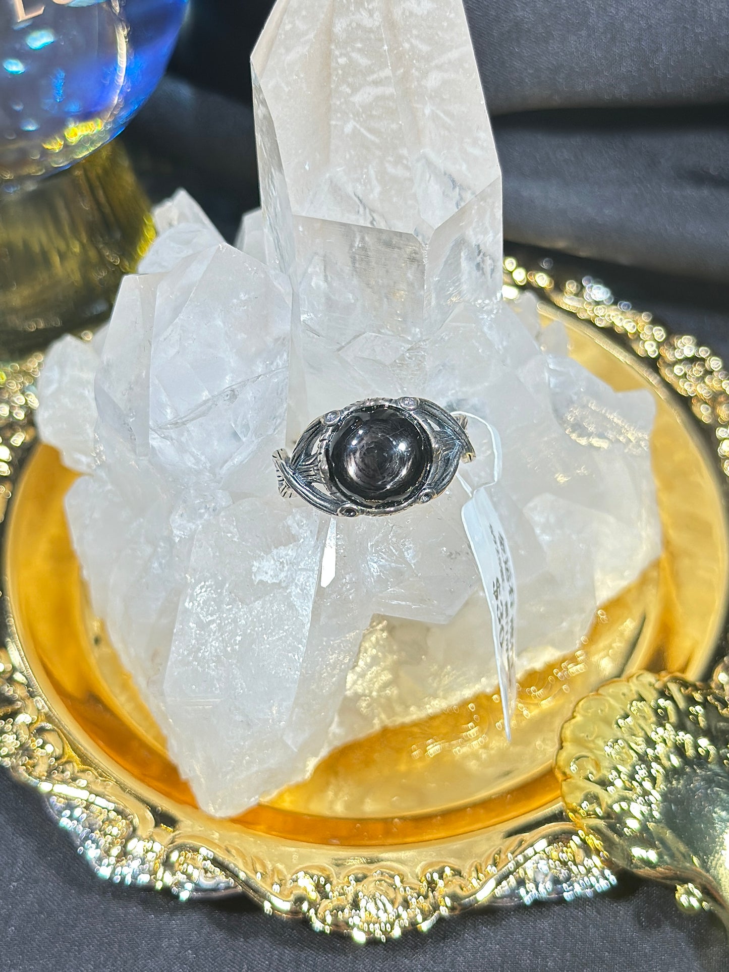 Gold Luck Stone S925 Silver Ring-1