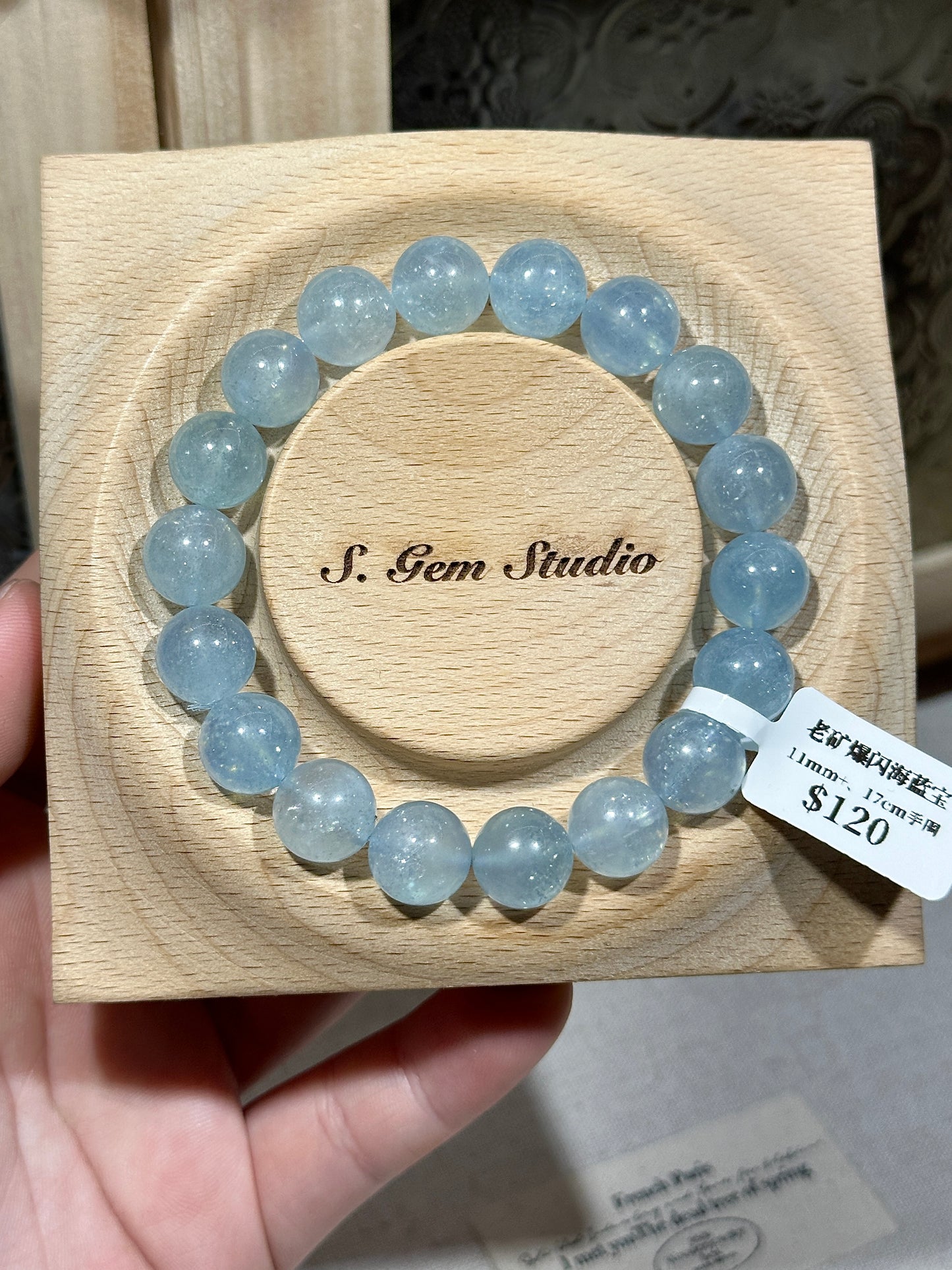 Old mine sparkling aquamarine crystal