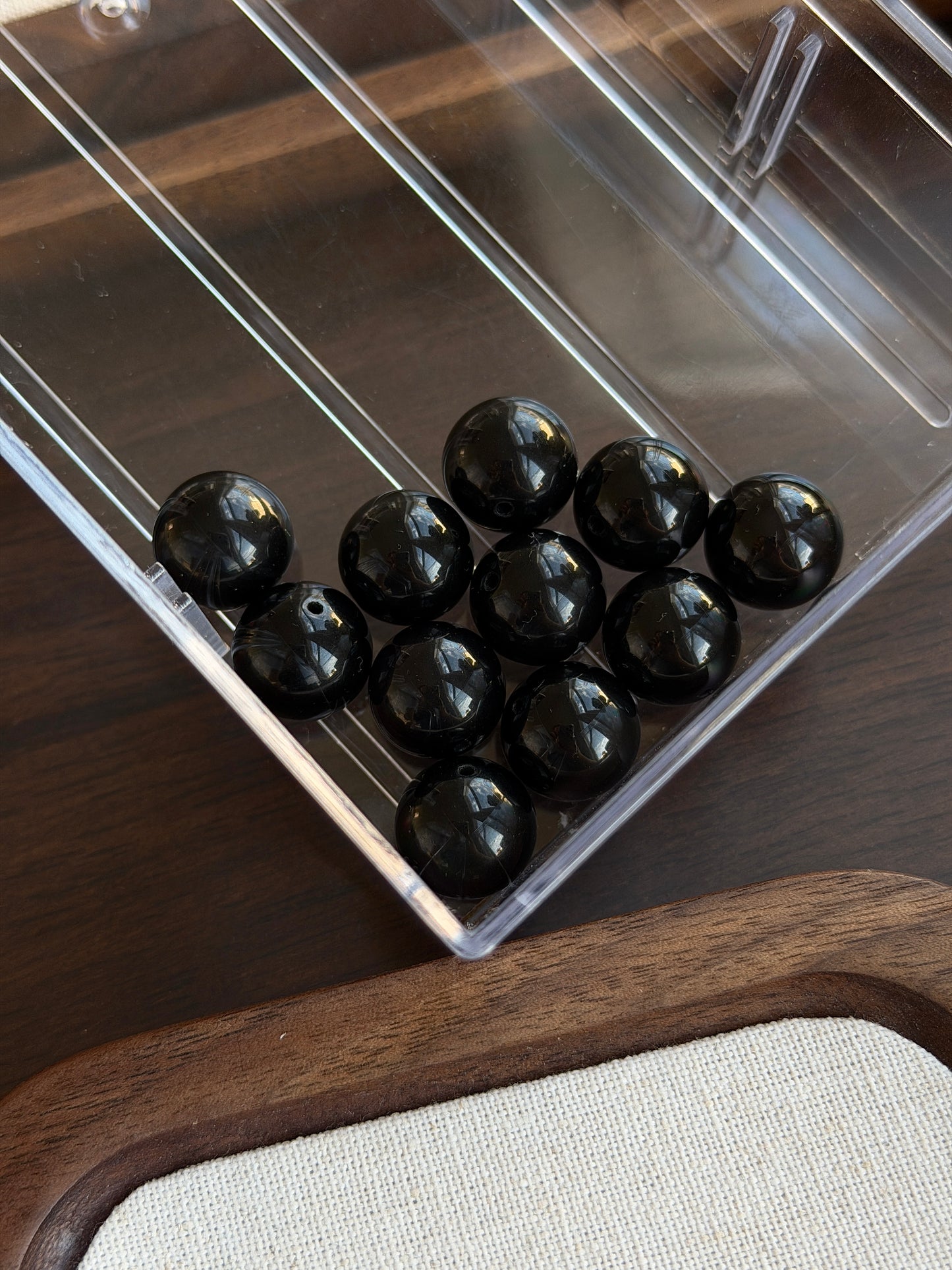 紫眼黑曜石单珠 14mm+