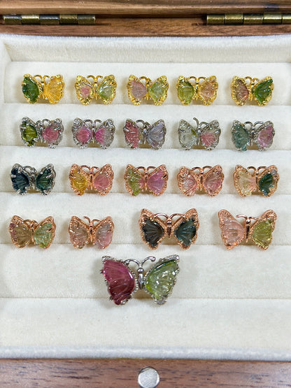 Tourmaline Butterfly Spacer Beads