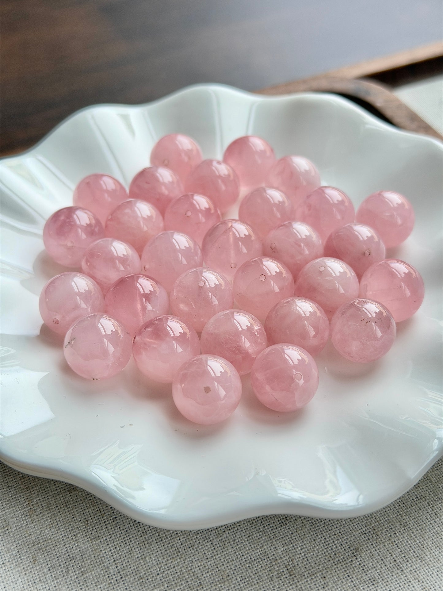 蜜桃色马粉水晶单珠 14mm+