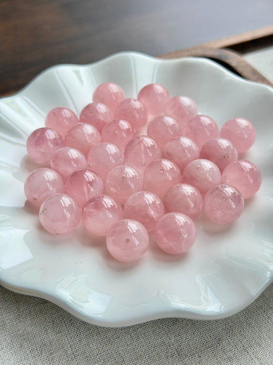 蜜桃色马粉水晶单珠 14mm+