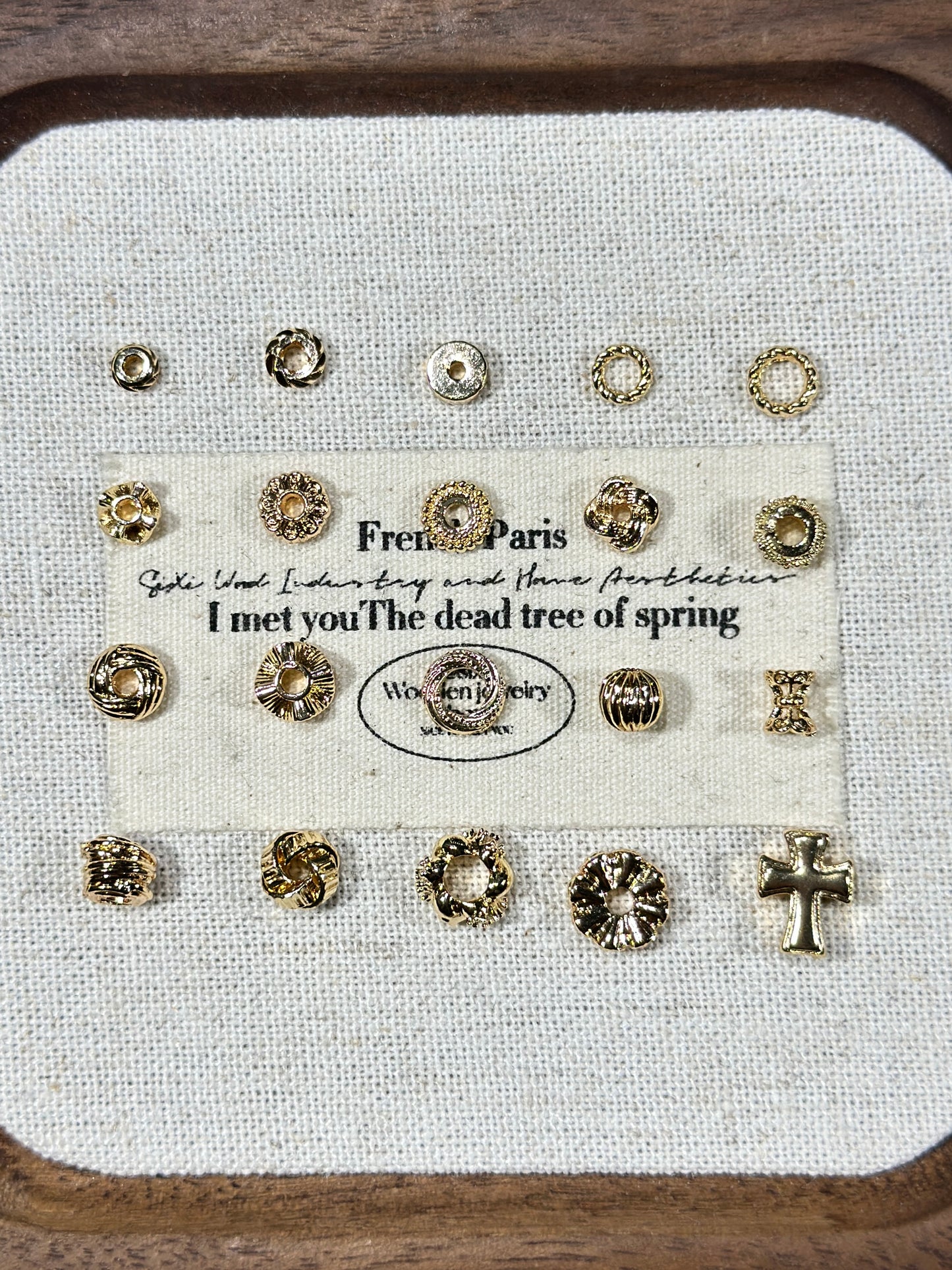 Bright gold spacer accessories