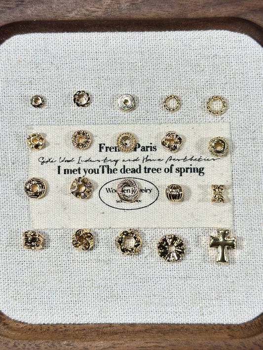 Bright gold spacer accessories