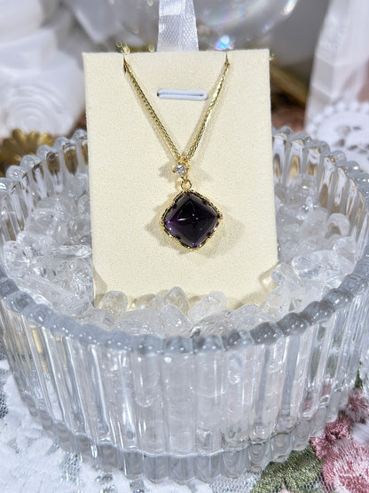 Amethyst Sugar Tower Necklace S925 Silver