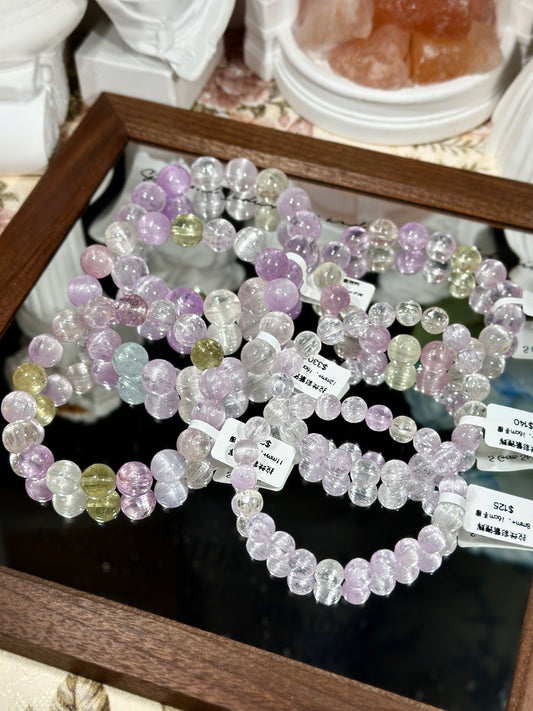 Brushed purple kunzite