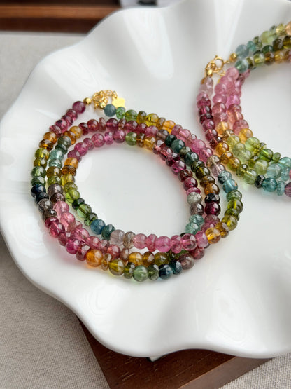 彩虹碧玺多圈长链