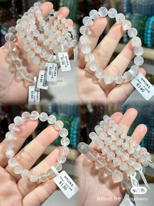 Brushed white rabbit fur crystal