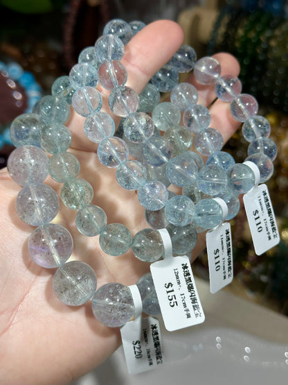 Ice-clear black glittering aquamarine crystal