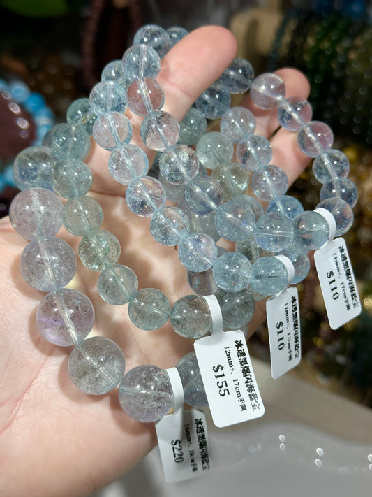 Ice-clear black glittering aquamarine crystal