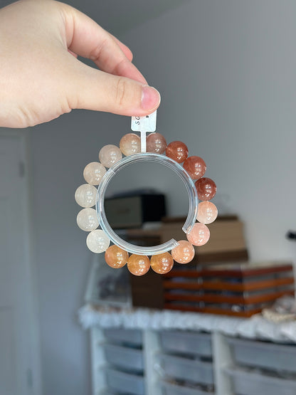 白橘渐变兔毛水晶