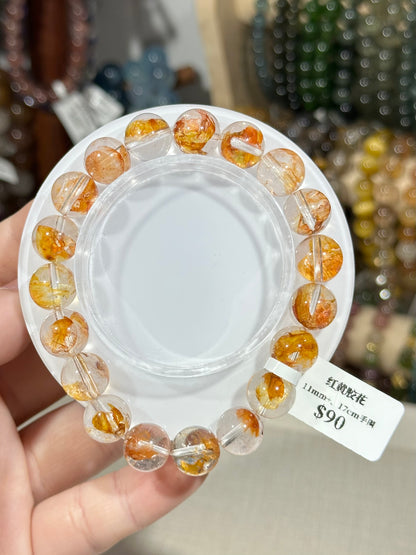 Red and yellow gum flower crystal