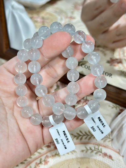 Cream blue rabbit fur