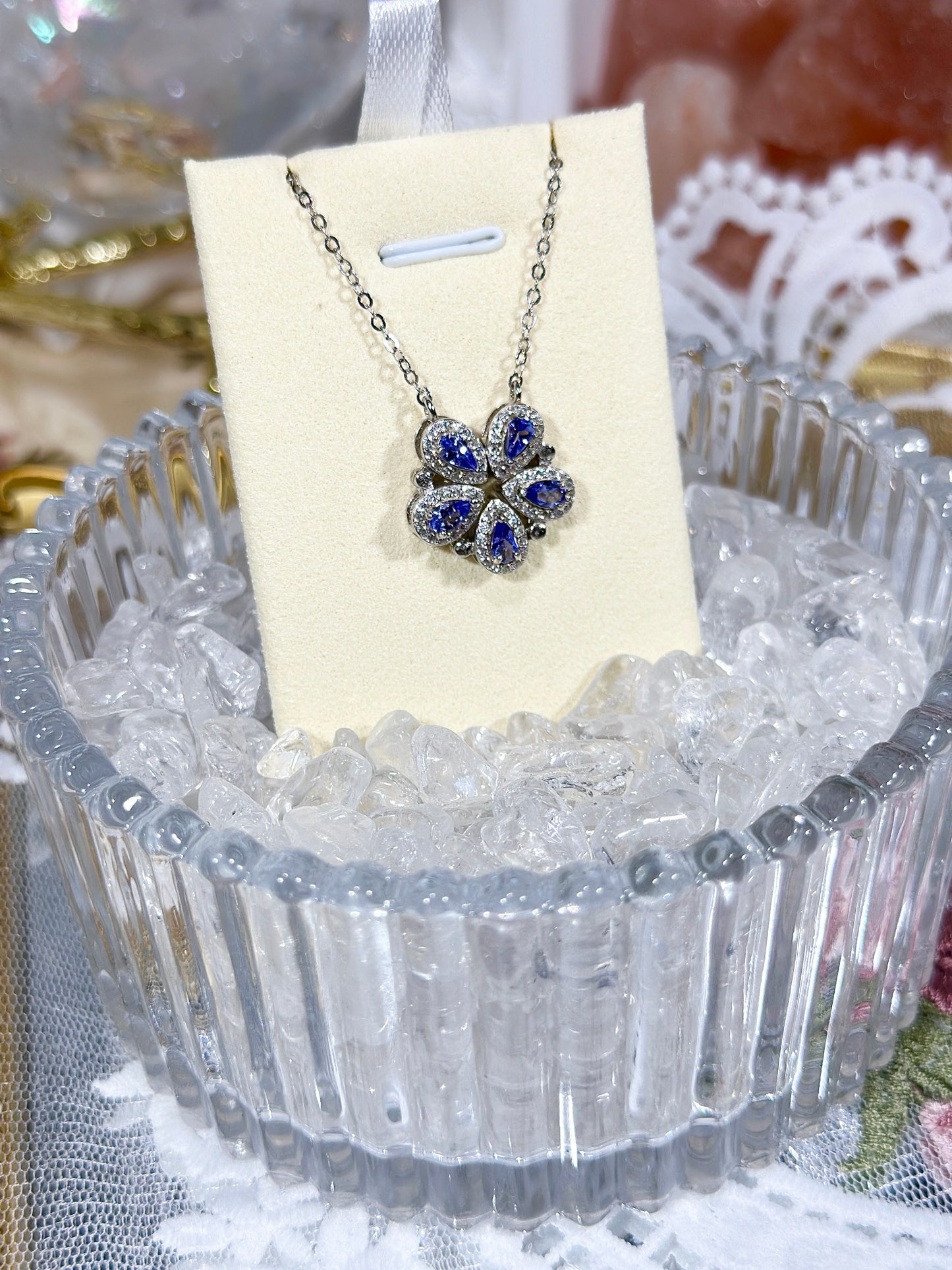 Tanzanite magnetic necklace S925 silver