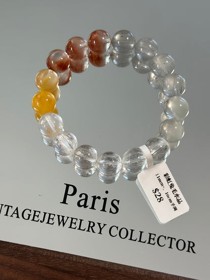 Rainbow rabbit fur crystal