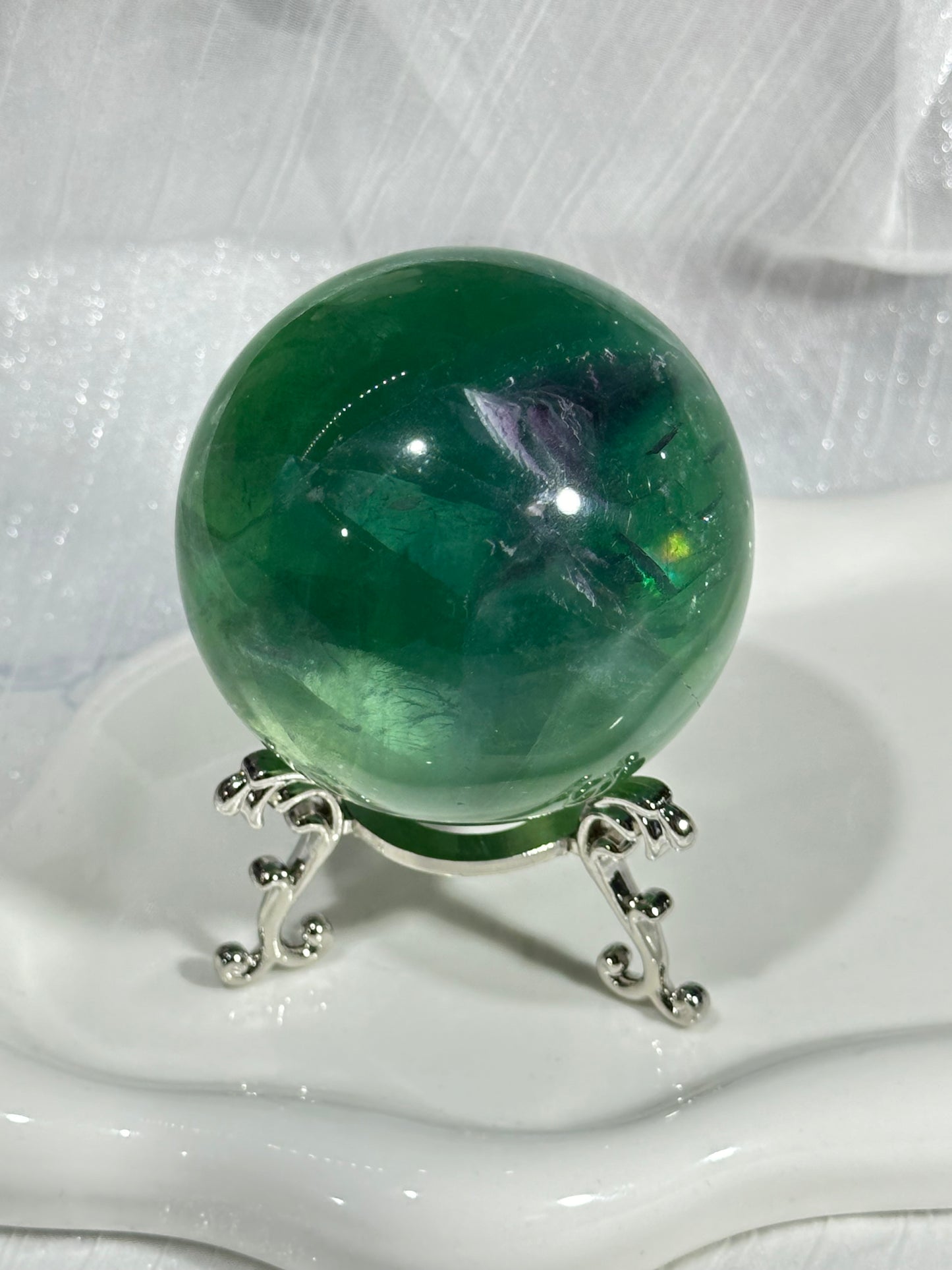 Green Fluorite Crystal Ball