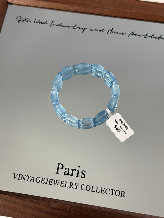 Aquamarine barrel beads