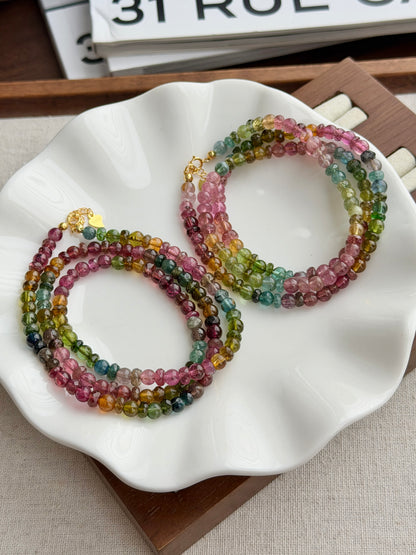 彩虹碧玺多圈长链