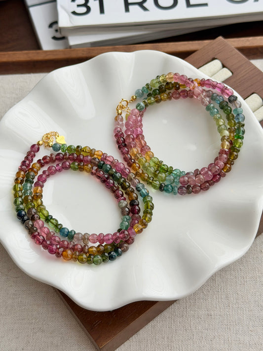 彩虹碧玺多圈长链