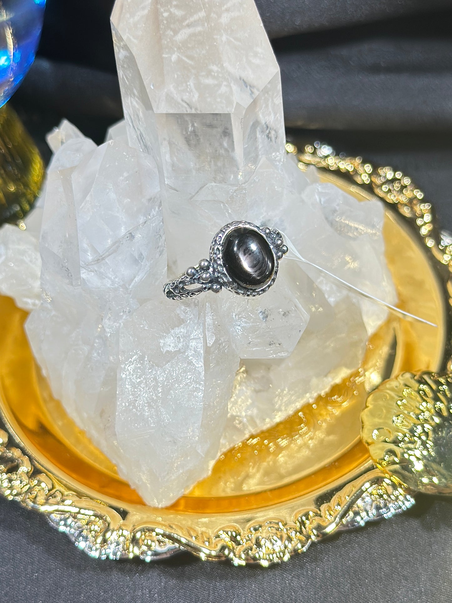 Gold Luck Stone S925 Silver Ring-1