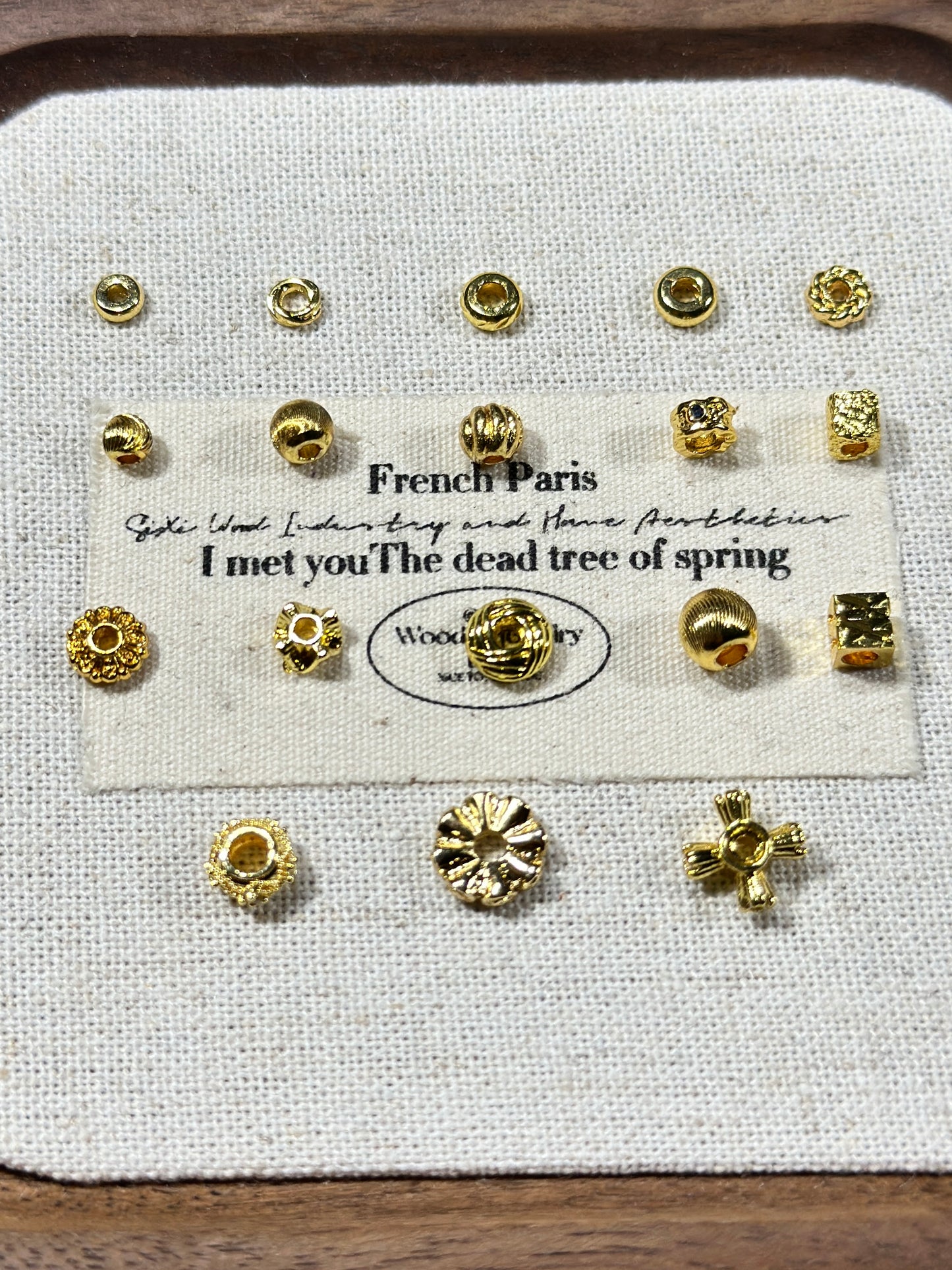 Bright gold spacer accessories
