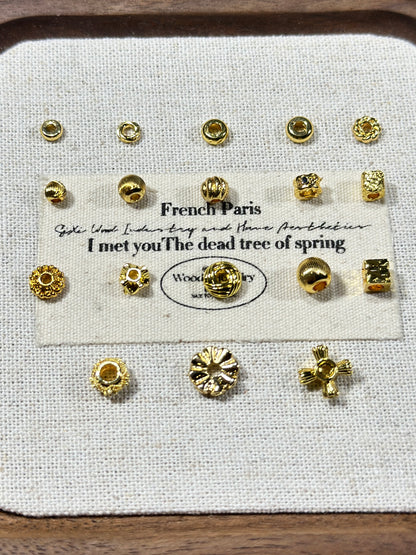 Bright gold spacer accessories