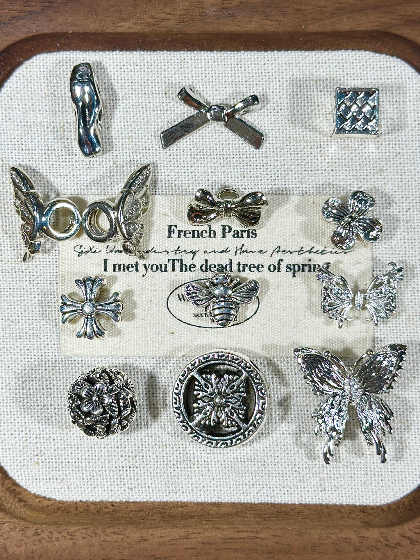 Antique silver spacer beads