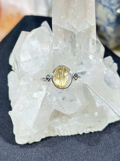 金发晶S925银戒指