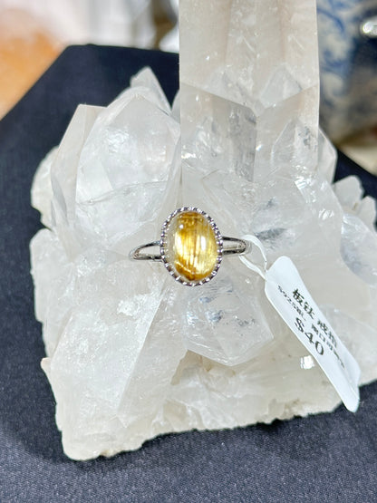 金发晶S925银戒指